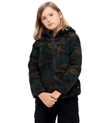 Brandit Kids Teddyfleecejacket, Hood woodland Gr. 170/176 von Brandit