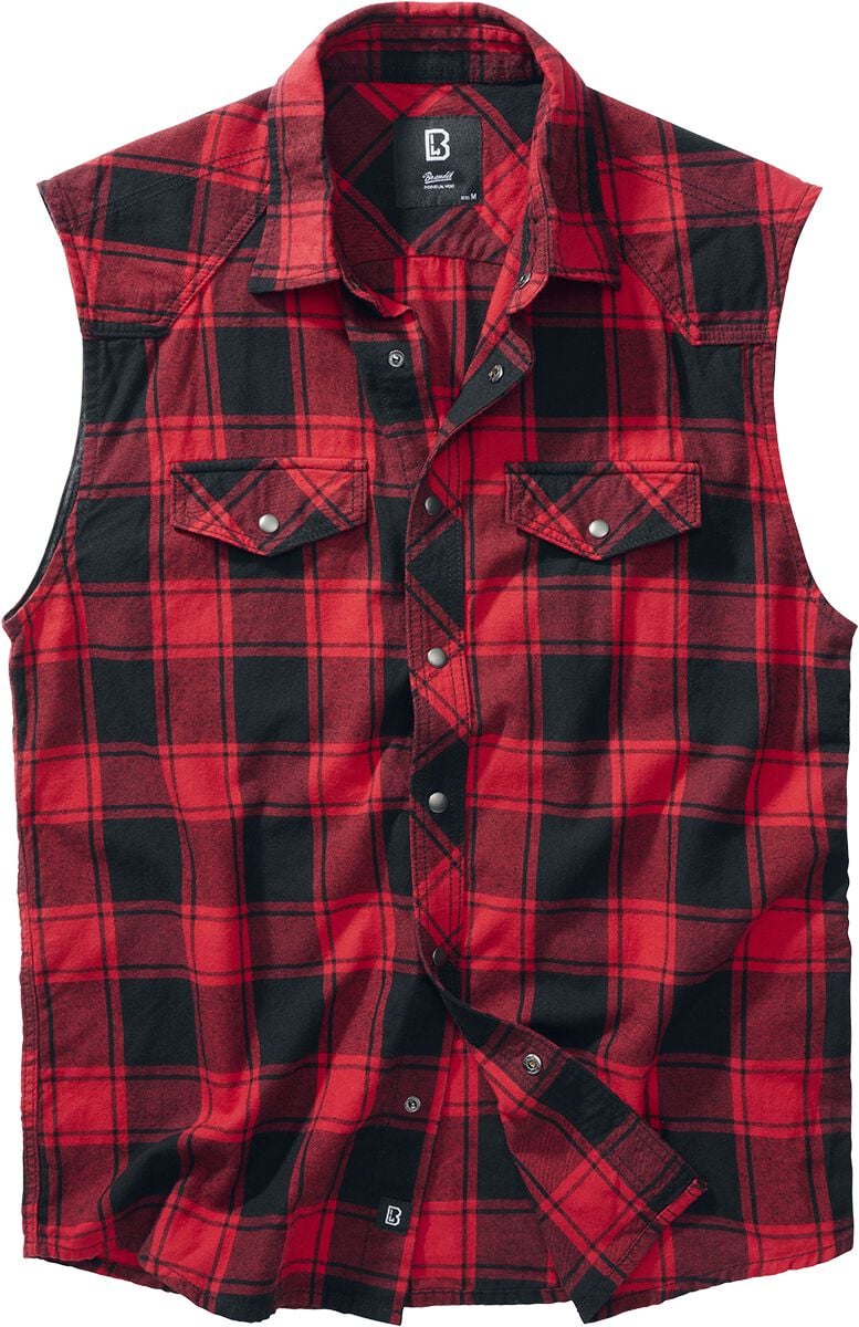 Brandit Kurzarmhemd - Sleeveless Checkshirt - XXL bis 7XL - für Männer - Größe 5XL - rot/schwarz Brandit Kurzarmhemd - Sleeveless Checkshirt - XXL bis 7XL - für Männer - Größe 5XL - rot/schwarz von Brandit