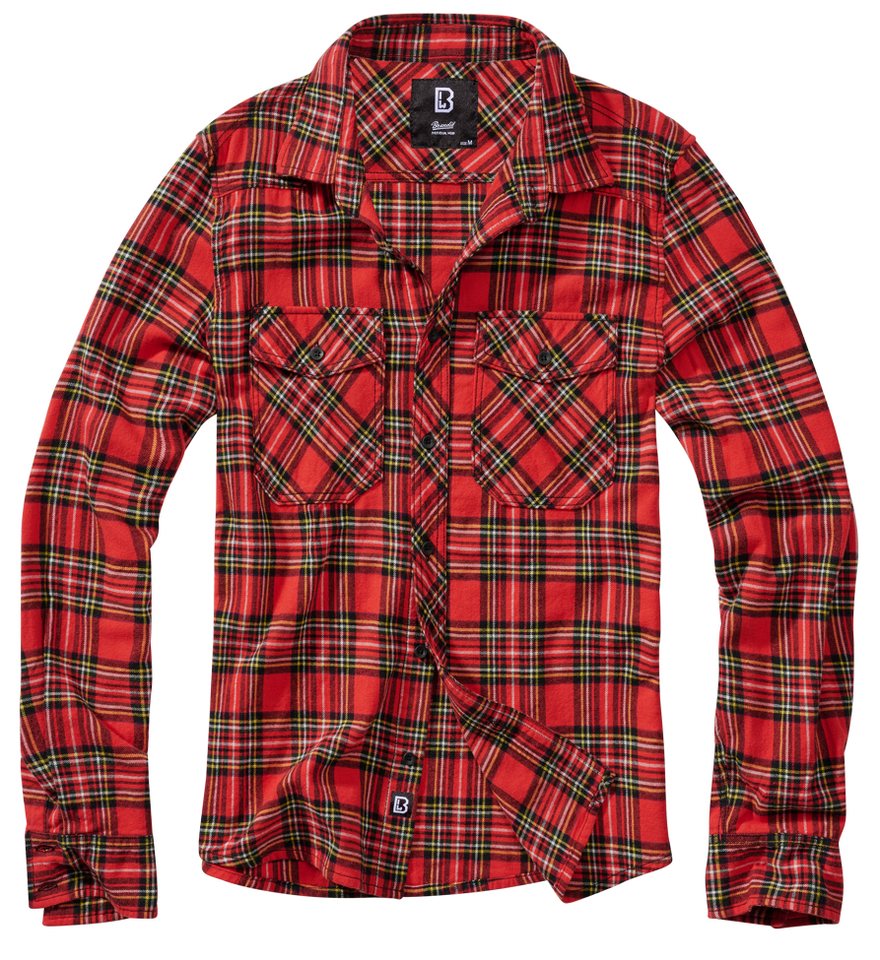 Brandit Langarmhemd Brandit Herren Check Shirt Holzfäller Hemd Herbst Winter Kariert Langarm Flanel Karo 4002 von Brandit