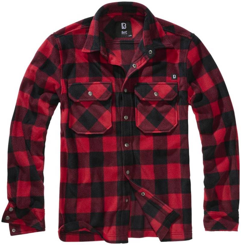 Brandit Langarmhemd - Fleece Shirt Jeff - S bis 5XL - für Männer - Größe S - schwarz/rot Brandit Langarmhemd - Fleece Shirt Jeff - S bis 5XL - für Männer - Größe S - schwarz/rot von Brandit