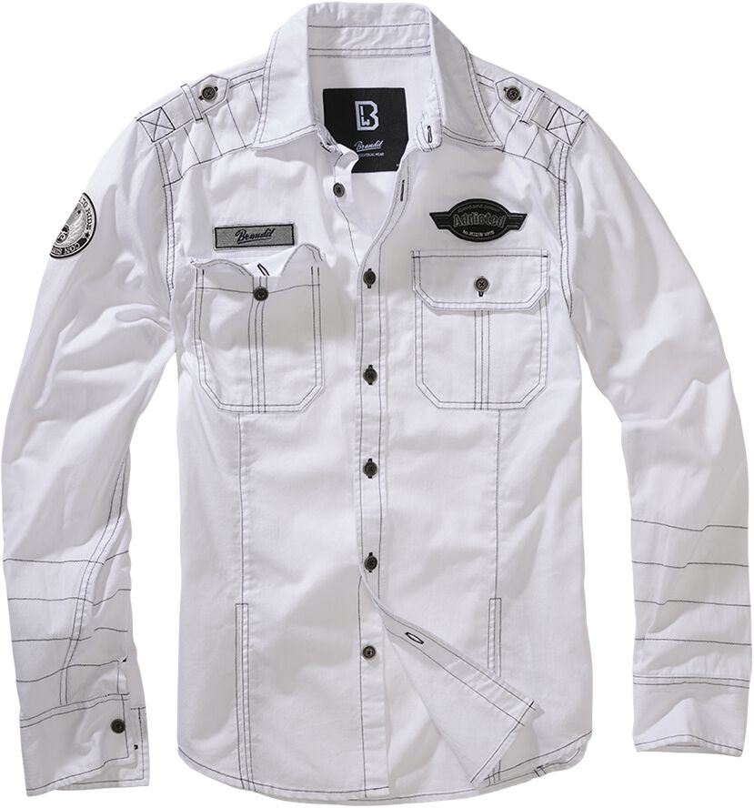 Brandit Langarmhemd - Luis Shirt Longsleeve - S bis 5XL - für Männer - Größe 4XL - weiß von Brandit