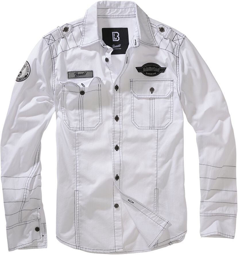 Brandit Langarmhemd - Luis Shirt Longsleeve - S bis 5XL - für Männer - Größe S - weiß Brandit Langarmhemd - Luis Shirt Longsleeve - S bis 5XL - für Männer - Größe S - weiß von Brandit