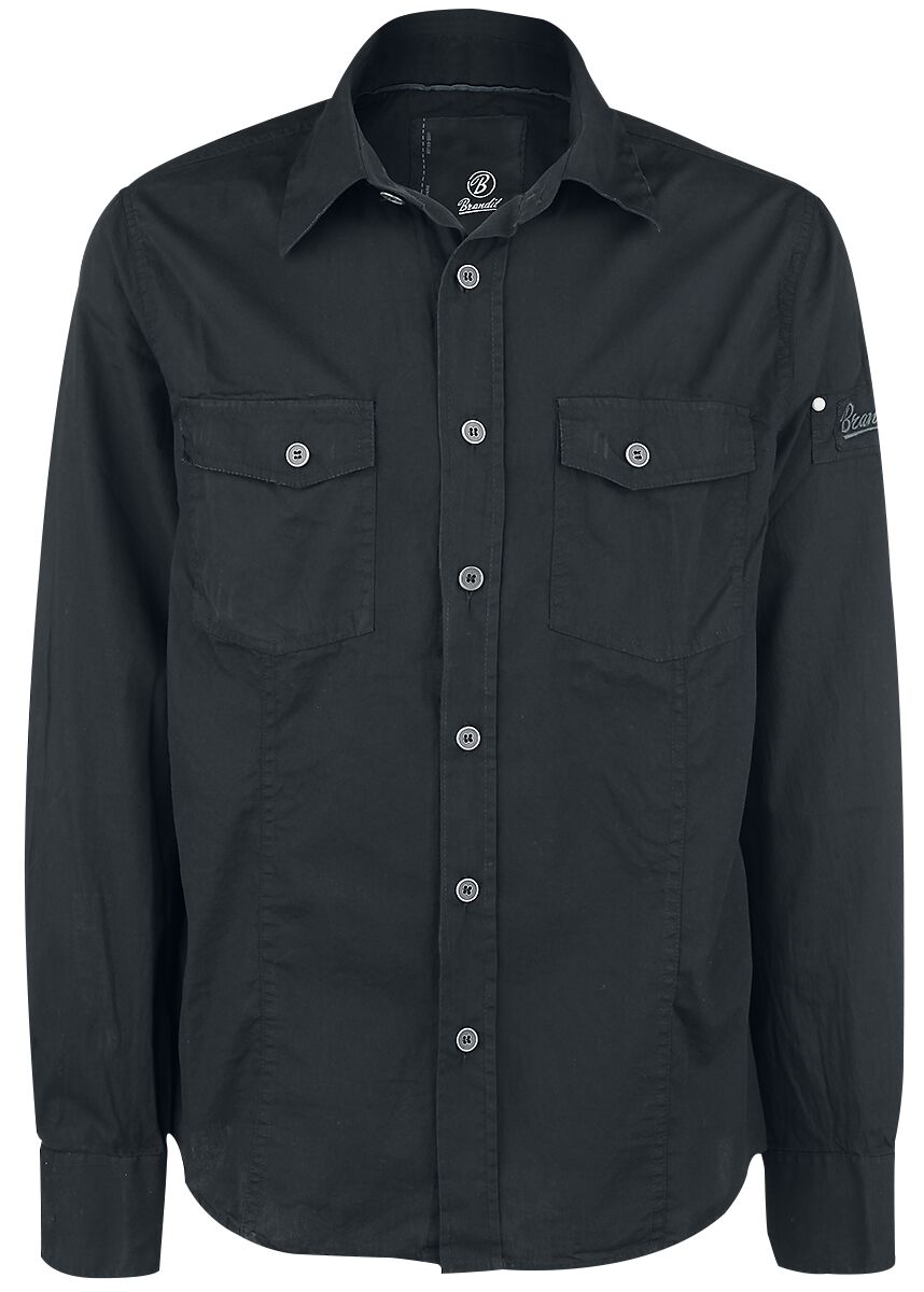 Brandit Langarmhemd - Slim Fit Shirt - 3XL bis 7XL - für Männer - Größe 7XL - schwarz von Brandit