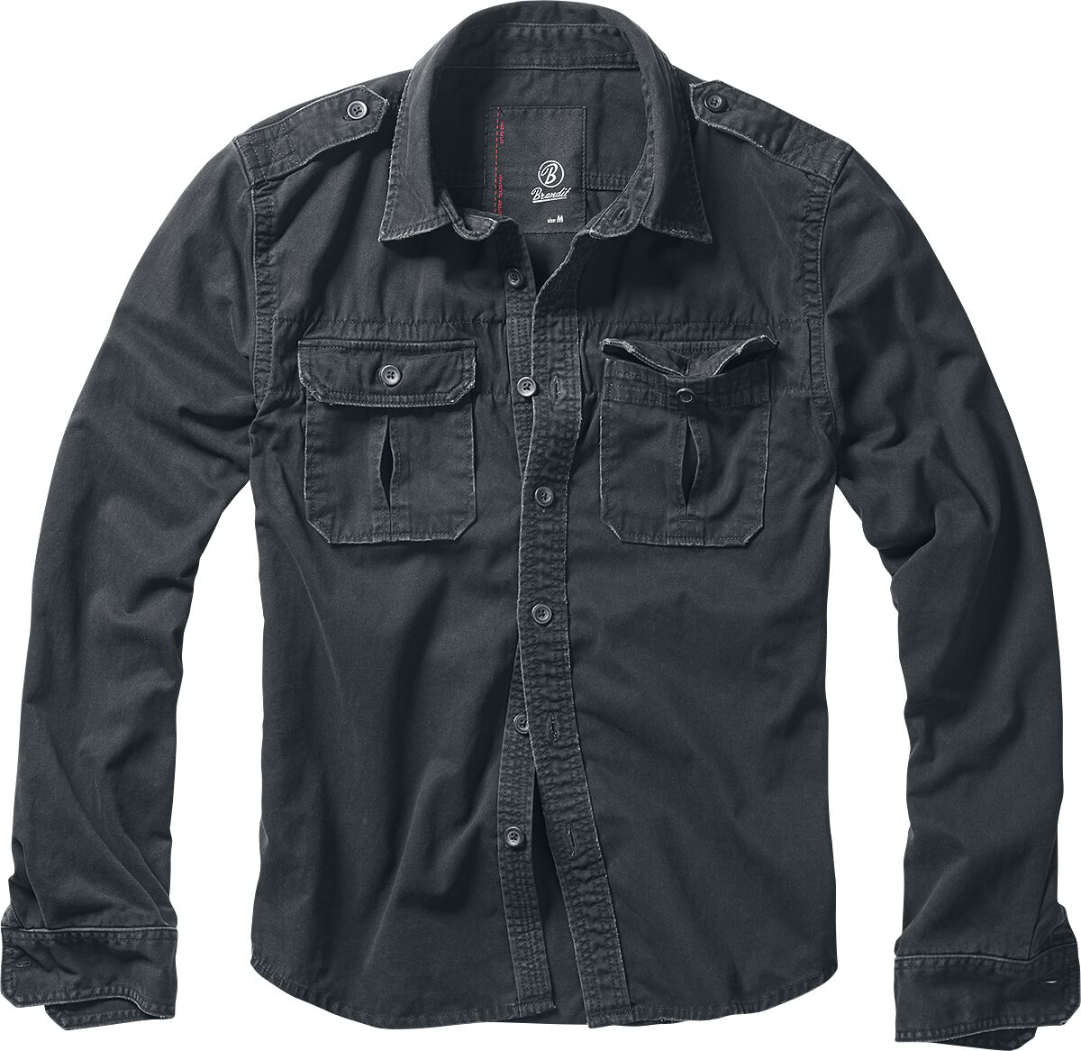 Brandit Langarmhemd - Vintage Shirt - S bis 7XL - für Männer - Größe 7XL - schwarz von Brandit