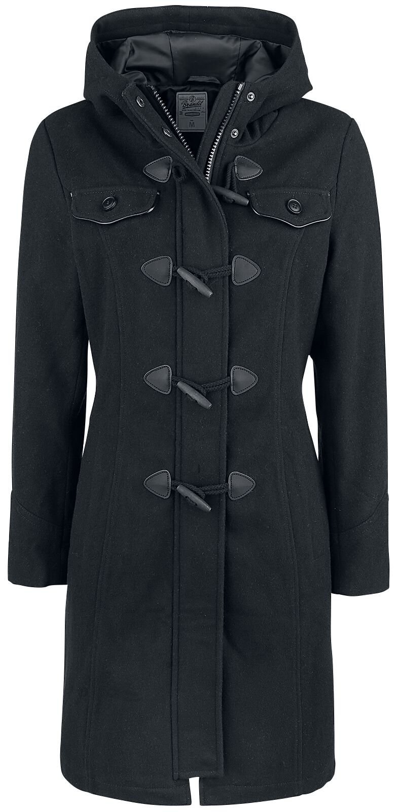 Brandit Long Dufflecoat Wollmantel schwarz in XS von Brandit