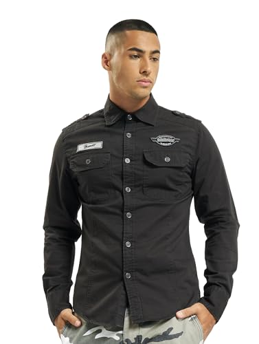 Brandit Luis Vintage Shirt Long Sleeve, Farbe: Black, Größe: 6XL von Brandit