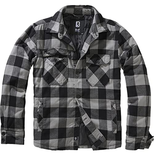 Brandit Lumber Check Shirt gefüttert, Größe:3XL, Farbe:Charcoal-Schwarz von Brandit