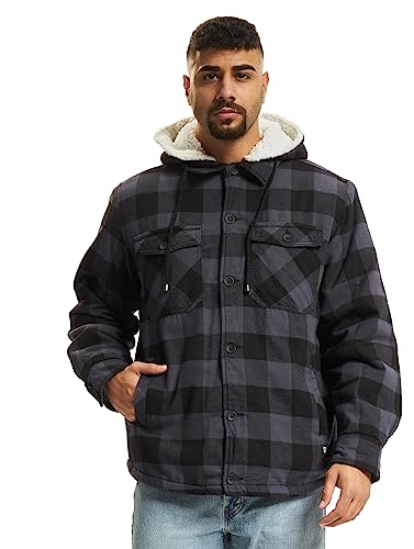 Brandit Lumberjacket hooded black/grey Gr. M von Brandit