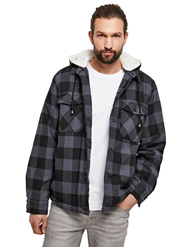 Brandit Lumberjacket hooded black/grey Gr. XL von Brandit