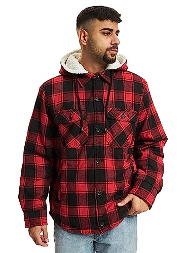 Brandit Lumberjacket hooded red/black Gr. M von Brandit