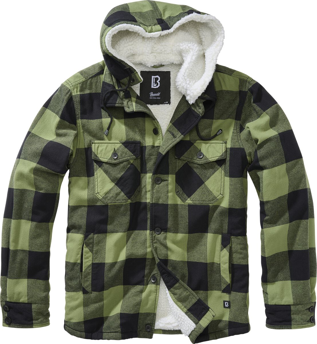 Brandit Lumberjacket Hooded Übergangsjacke schwarz oliv in XXL von Brandit