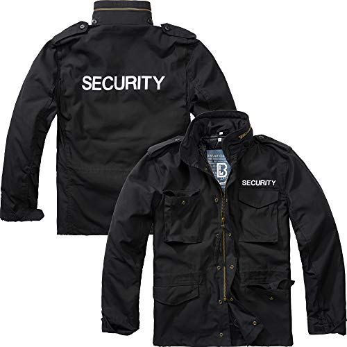 Brandit M65 Jacke SCHWARZ MIT Aufschrift Security O. Sicherheit GESTICKT Security Jacke, Größe:4XL, Aufschrift:Security von Brandit