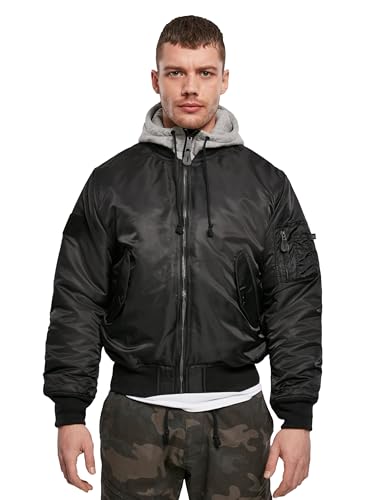 Brandit MA1 Sweat Hooded Jacket, Farbe: black-grey, Größe: M Brandit MA1 Sweat Hooded Jacket, Farbe: black-grey, Größe: M von Brandit