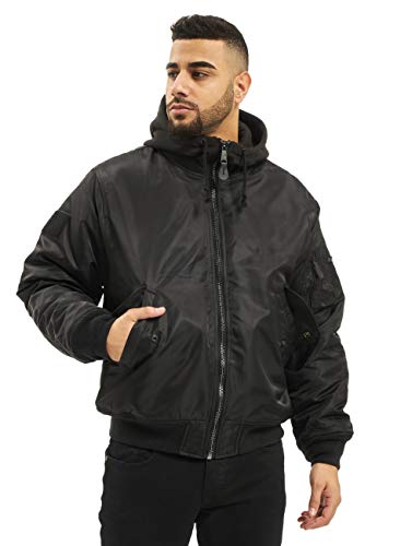 Brandit MA1 Sweathood Bomberjacke, schwarz mit schwarzer Kapuze, Größe 6XL von Brandit