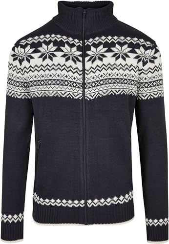 Brandit Norweger Armee Cardigan Jacke Army Pullover Winter Outdoor Winterjacke, Größe:L, Farbe:Blau von Brandit
