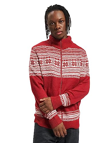 Brandit Norweger Armee Cardigan Jacke Army Pullover Winter Outdoor Winterjacke, Größe:L, Farbe:Rot von Brandit