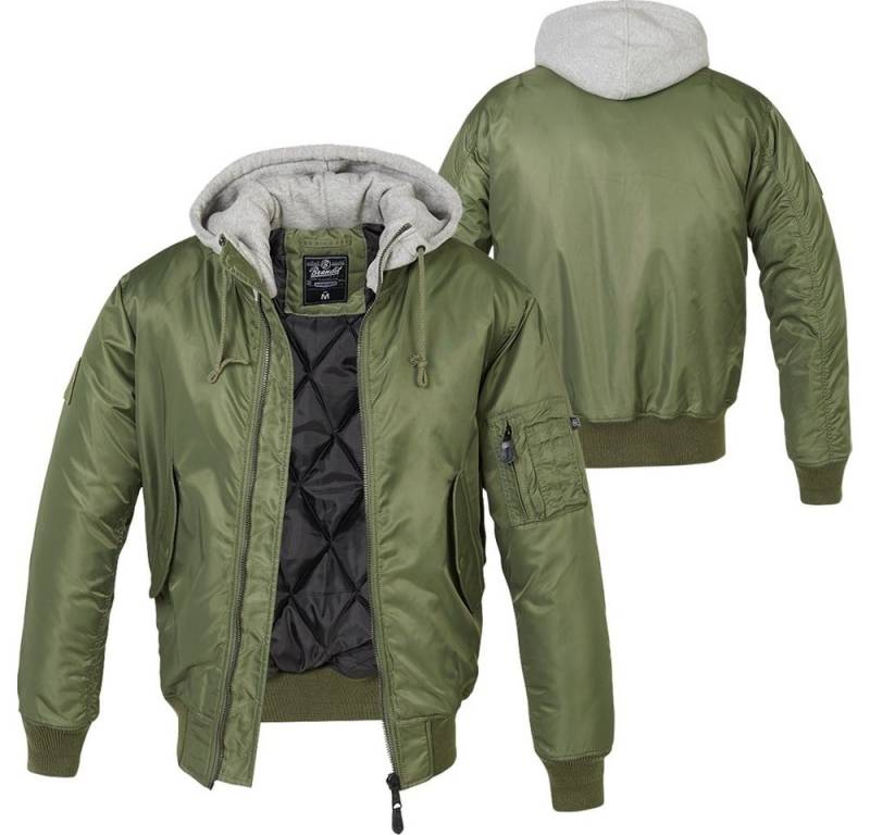 Brandit Outdoorjacke Brandit MA1 Pilotenjacke mit Kapuze Sweat Hooded von Brandit