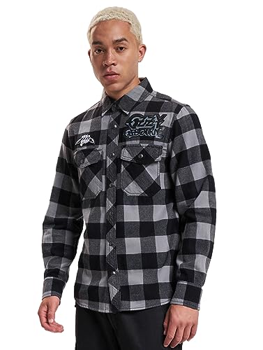 Brandit Herren Ozzy Checkshirt Long Sleeve T-Shirt, Schwarz/Grau, 3XL von Brandit