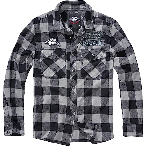 Brandit Ozzy Check Shirt Long Sleeve, Farbe: Black_Charcoal, Größe: 6XL von Brandit