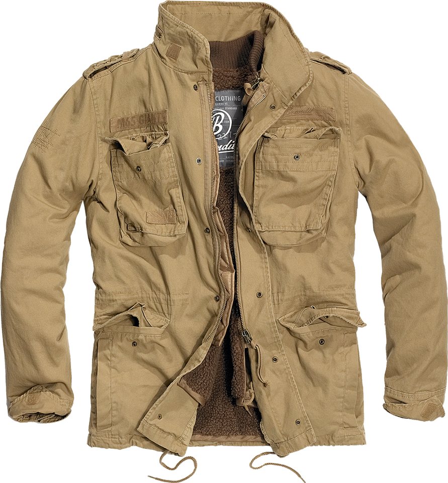 Brandit Parka Warme Winter Jacke Parka Feldjacke M65 teddyfell GIANT Baumwolle 2 in1 von Brandit