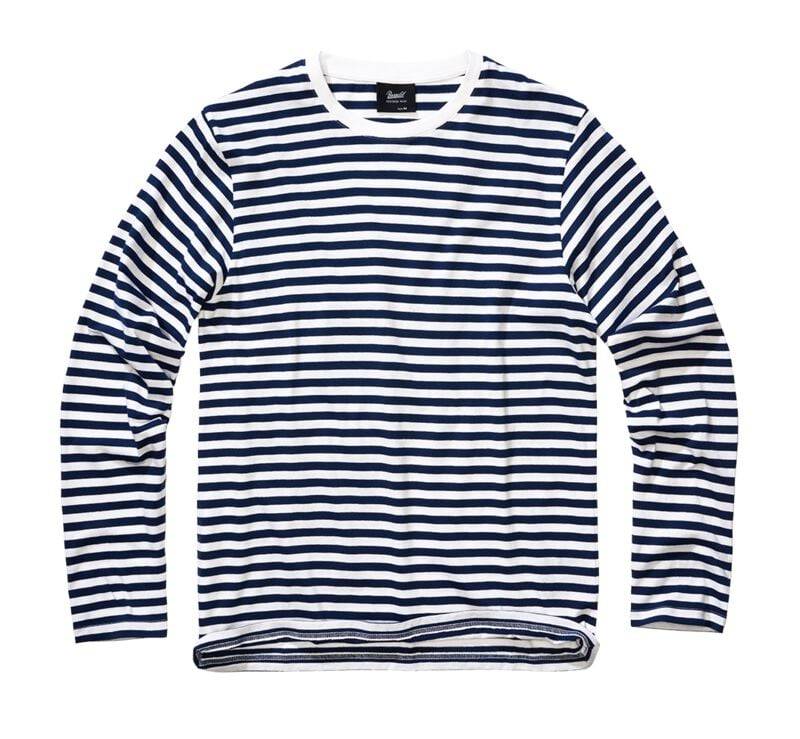 Brandit Ringelshirt Longsleeve Langarmshirt navy weiß in L von Brandit