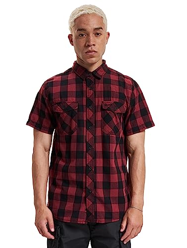 Brandit Roadstar Männer Kurzarmhemd schwarz/rot 5XL 100% Baumwolle Basics von Brandit