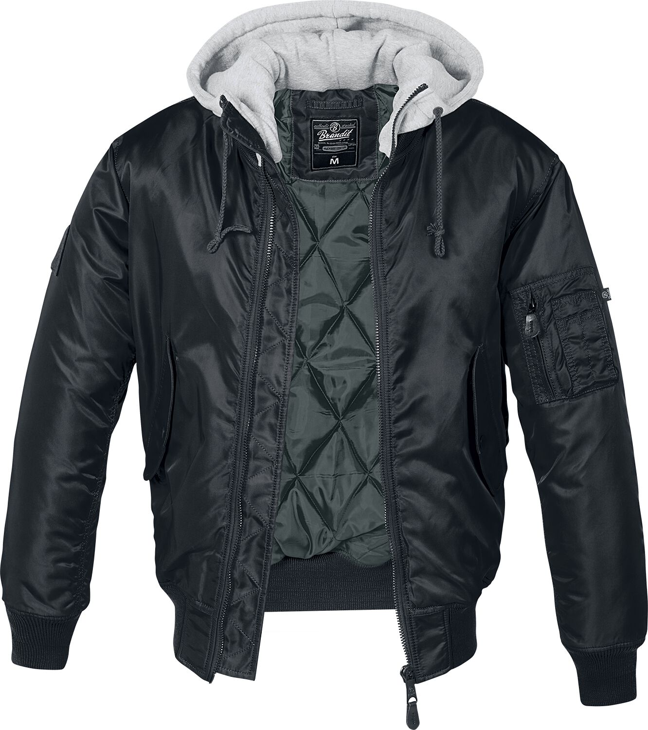 Brandit - Rockabilly Bomberjacke - MA1 Sweathood - S bis 5XL - für Männer - Größe 4XL - schwarz/grau Brandit - Rockabilly Bomberjacke - MA1 Sweathood - S bis 5XL - für Männer - Größe 4XL - schwarz/grau von Brandit