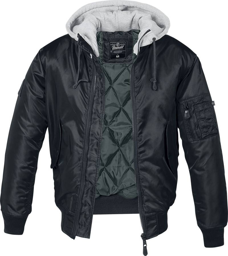 Brandit - Rockabilly Bomberjacke - MA1 Sweathood - S bis 5XL - für Männer - Größe 4XL - schwarz/grau von Brandit