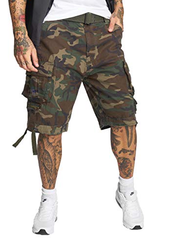 Brandit Shorts Savage NEU Kurze Hose MIT GÜRTEL Cargo Vintage Short Army Bermuda, Größe:XL, Farbe:Woodland von Brandit