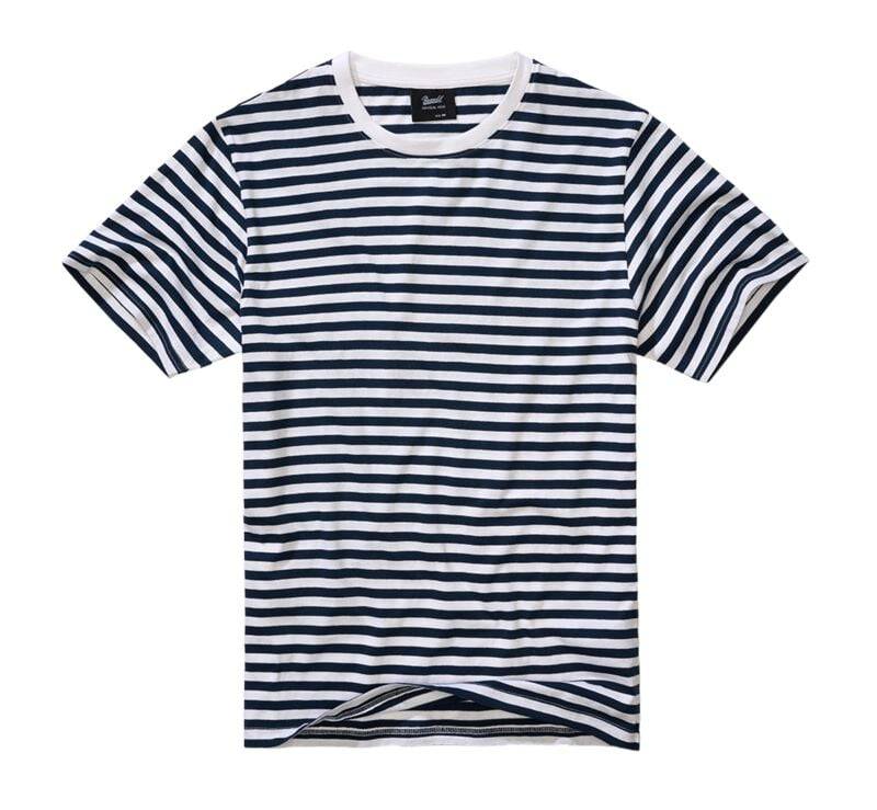 Brandit T-Shirt - Ringelshirt shortsleeve - S bis 3XL - für Männer - Größe M - navy/weiß von Brandit