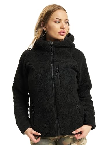 Brandit Women Teddyfleece Jacket Hooded, Farbe: black, Größe: 4XL von Brandit