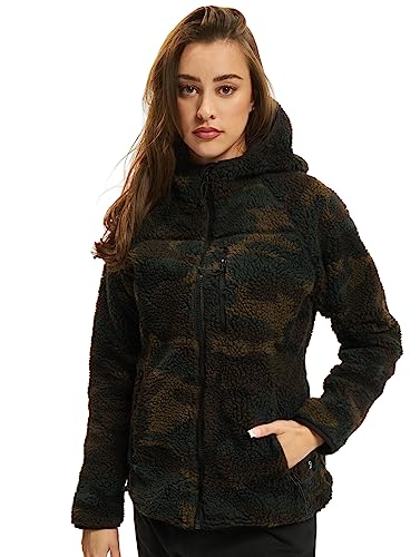 Brandit TEDDYFLEECE JACKE MIT KAPUZE DAMEN WINTERJACKE JAGD OUTDOOR FLEECEJACKE, Größe:S, Farbe:Woodland von Brandit