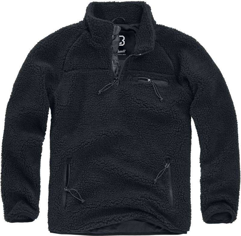 Brandit Teddy Fleece Troyer Sweatshirt schwarz in XXL von Brandit