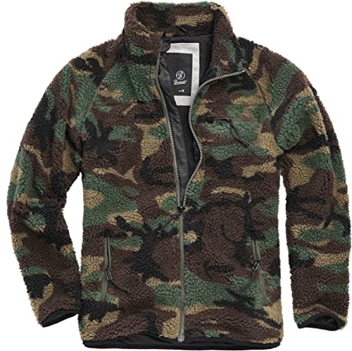 Brandit Teddyfleece Jacket, Woodland camo, Größe 4XL von Brandit