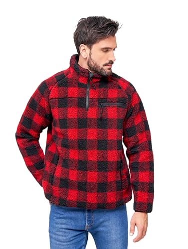 Brandit Teddyfleece Troyer, Farbe: red/Black, Größe: M von Brandit