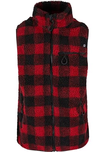 Brandit Teddyfleece Vest Men, Rot-Schwarz, Größe L von Brandit