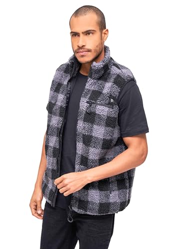 Brandit Teddyfleece Vest Men, Schwarz-Grau, Größe L von Brandit