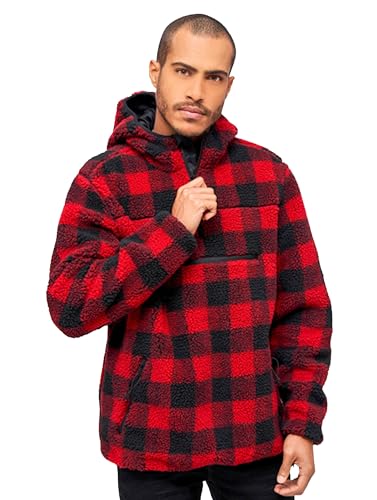 Brandit Teddyfleece Worker Pullover red/black Gr. L von Brandit