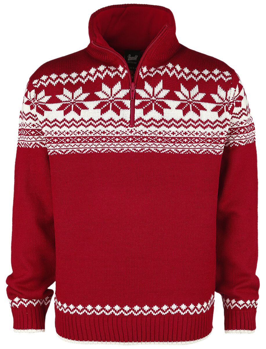 Brandit Troyer Norweger Strickpullover rot in XL von Brandit