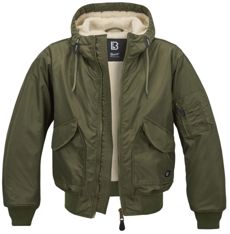 Brandit Übergangsjacke - CWU Hooded - S bis XXL - für Männer - Größe M - oliv Brandit Übergangsjacke - CWU Hooded - S bis XXL - für Männer - Größe M - oliv von Brandit