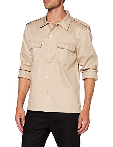 Brandit US Shirt Long Sleeve, Farbe: beige, Größe: L von Brandit