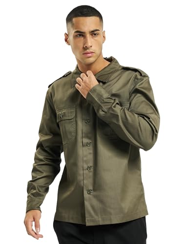 Brandit US Shirt Long Sleeve, Farbe: Olive, Größe: 4XL von Brandit