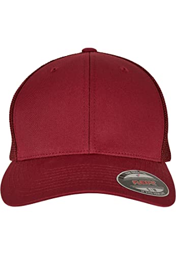 Flexfit Unisex Mesh Trucker Baseballkappe, Cranberry, S/M von Flexfit