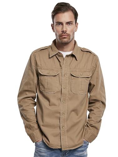 Brandit Vintage Shirt Long Sleeve, Farbe: Camel, Größe: 3XL von Brandit