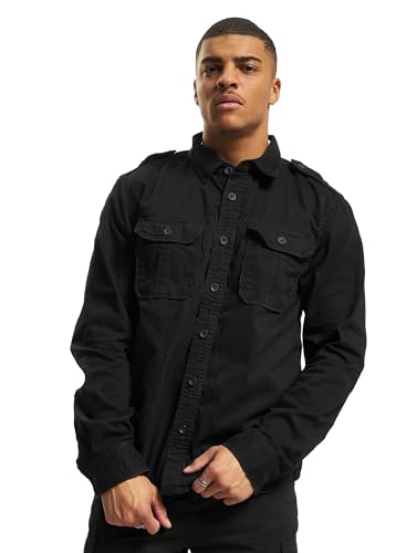 Brandit Vintage Shirt Long Sleeve, Farbe: Black, Größe: 5XL von Brandit