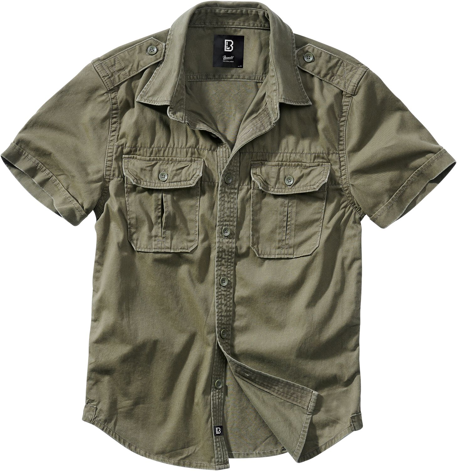 Brandit Vintage Short Sleeve Kurzarmhemd oliv in XXL von Brandit