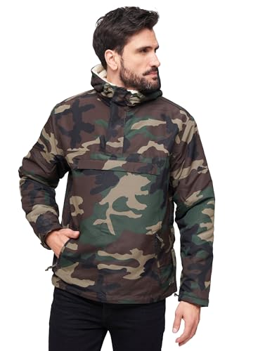 Brandit Herren Lumberjacket Hooded Weste, Woodland, Größe 5XL von Brandit