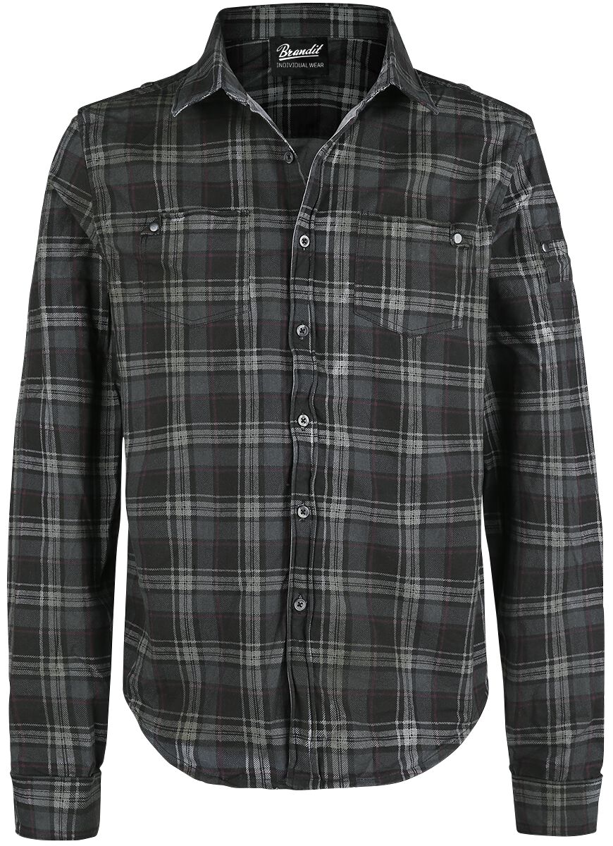 Brandit Wire Shirt Langarmhemd dunkelgrau schwarz in 3XL von Brandit