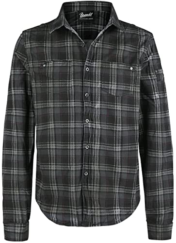 Brandit Wire Shirt Männer Langarmhemd dunkelgrau/schwarz L 100% Baumwolle Casual Wear von Brandit