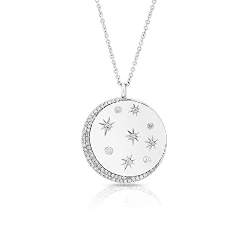 Brandlinger ® Halskette Damen mit Anhänger. Mond Kette mit Sternen und Zirkonia Stein. Schmuck Damen vergoldet mit 18 Karat (Silber und Gold) von Brandlinger